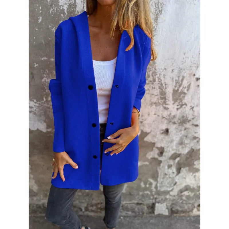 Casual Hooded Single-Breasted Cardigan Fashion Loose Solid Color Jacket Spring And Autumn Women's Clothing
