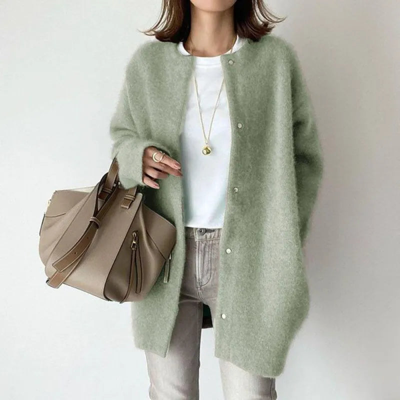 Single Breasted Cardigans Fashion Solid Color Knitted Jacket Women's Autumn Spring Clothing