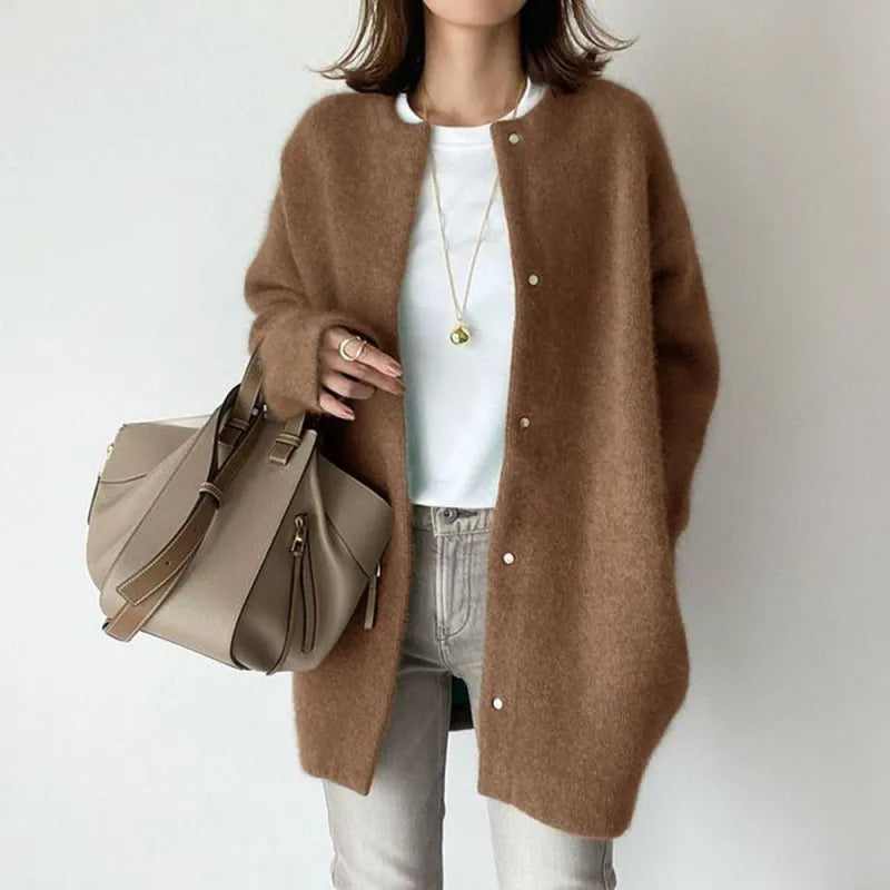 Single Breasted Cardigans Fashion Solid Color Knitted Jacket Women's Autumn Spring Clothing